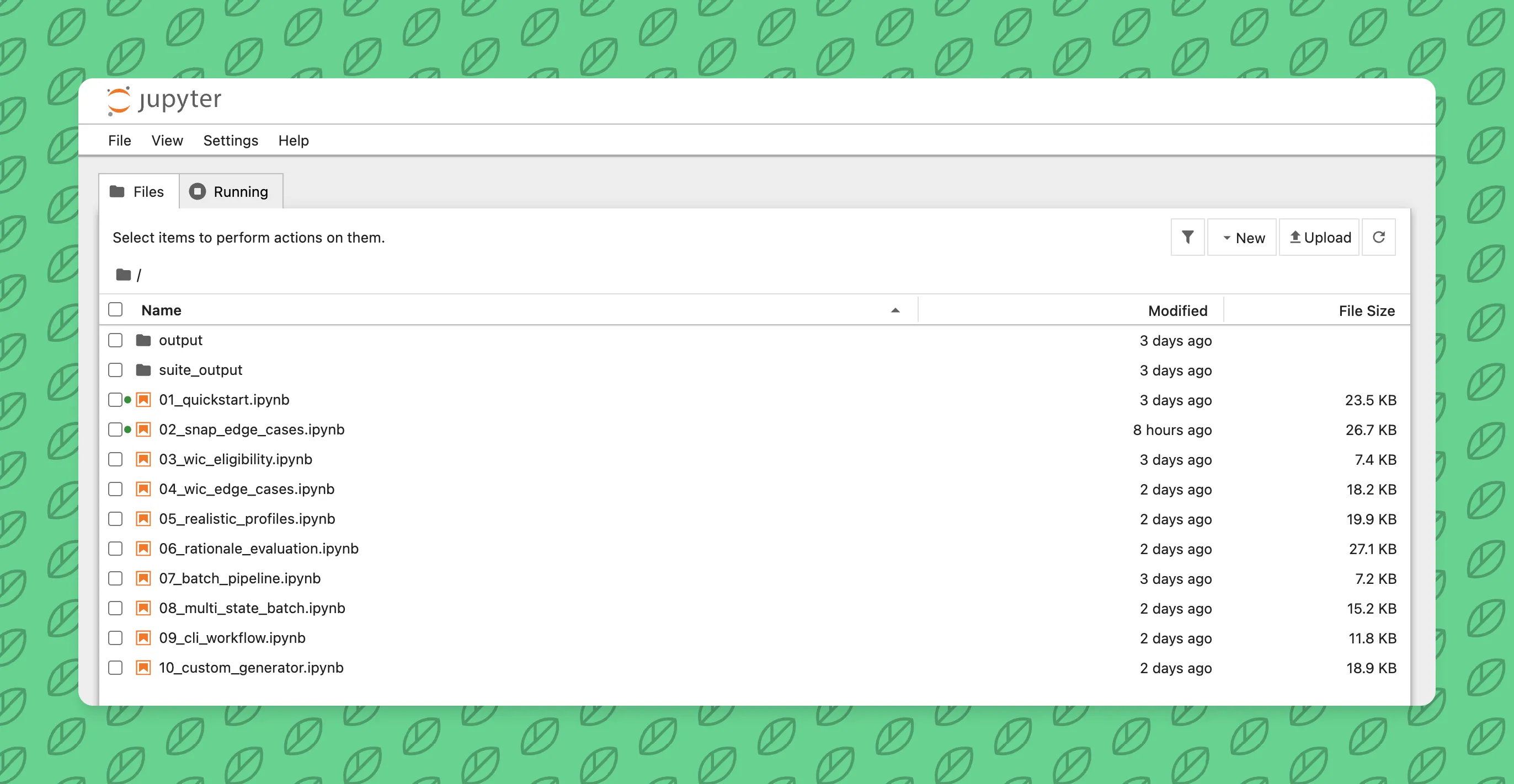 Jupyter Notebooks Screenshot